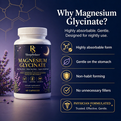 Sleep Solace Magnesium Glycinate – 60 Capsules